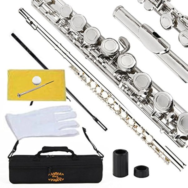 Glory Closed Hole C Flute With Case, Tuning Rod and