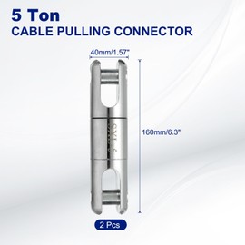 PATIKIL 5 Ton Cable Pulling Swivel, 2Pcs Alloy Wire Puller Cable Pulling Grip Swivel Wire Bearing Breakaway Tool Line Rope Ball Bearing for Electricity Construction (11023 Lbs)