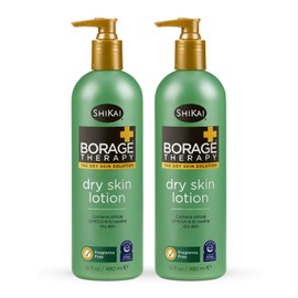 ShiKai ShiKai Borage Therapy Dry Skin Lotion Moisturizer (16oz, Pack of 2) Unscented Skincare | Hydrating Lotion for Eczema, Dry Hands & Body | With Oatmeal, Shea