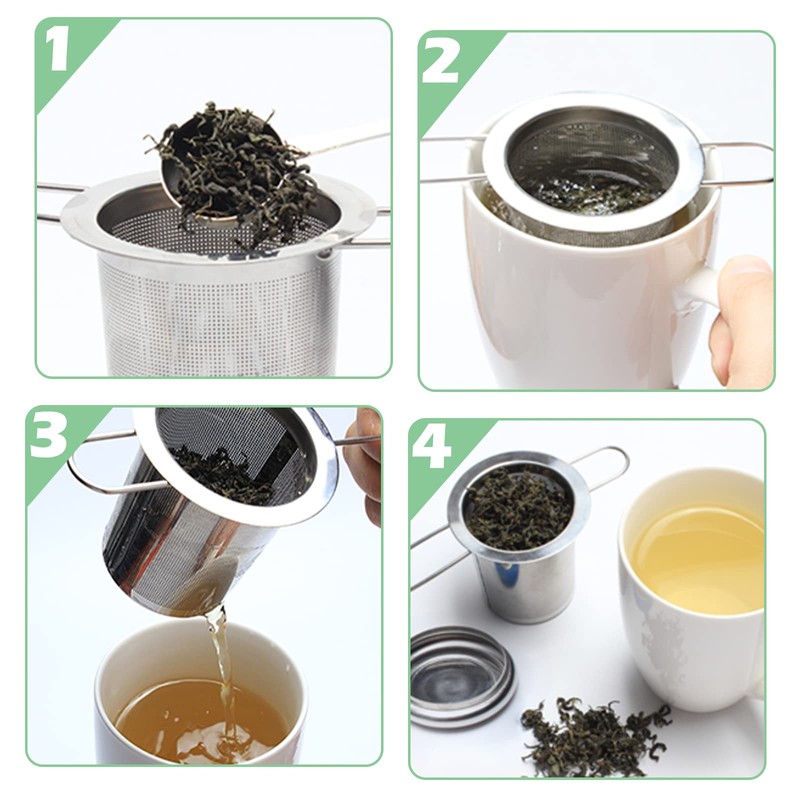 Pack of 2 tea strainers, tea infuser 304 stainless steel