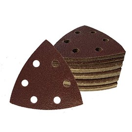 Delta Sanding Triangles │50 Pieces │ 6-Hole │ 93 x 93 x 93 mm │ Grit 60│ for Delta Sanders │ Sanding Sheets │ Triangular Sanding Pads │ Sandpaper │ Velcro Sanding Triangles │