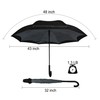 KUD Auto-Open 48" Inverted Umbrella - Dual Layer, Sturdy Frame,