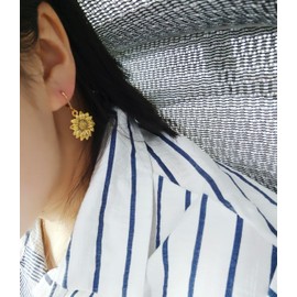 RUIZHEN - Juego de aretes de girasol clásico para mujer, Metal, Sin piedra preciosa