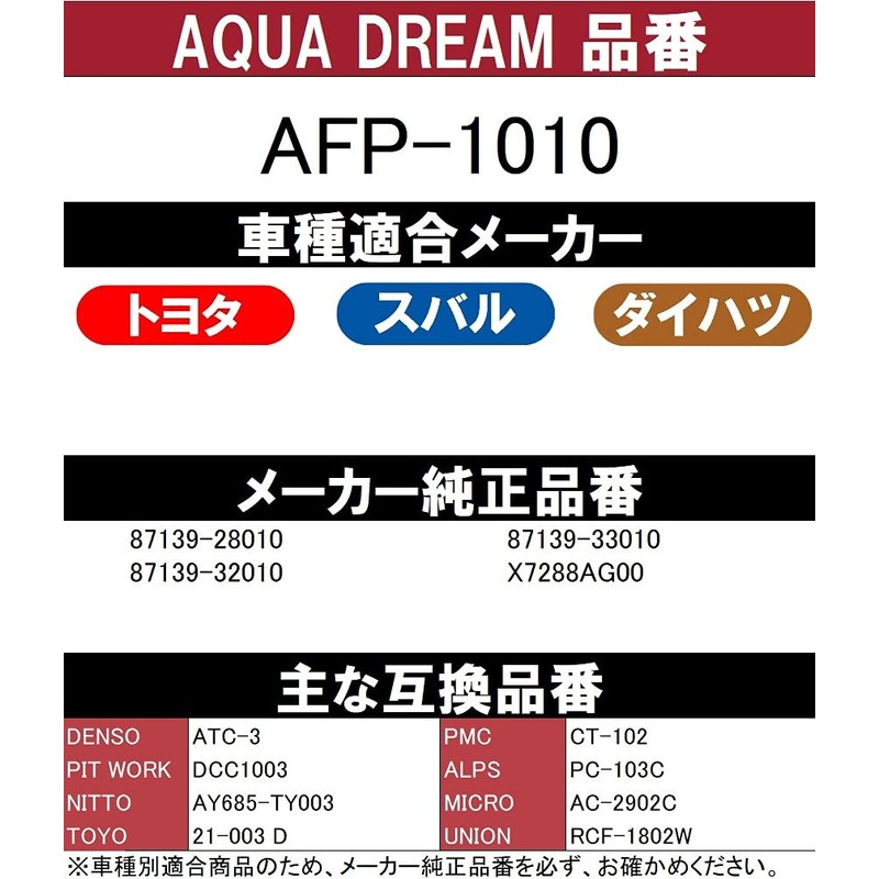 Aqua Dream Platinum AFP-1010 Car Air Conditioner Filter, Silver Ion