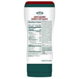 VIVID KITCHEN Low-Calorie Smoky Hot Sauce - 2 Pack - Zero Sugar, 10 Cal/Serving - Allulose Sweetened, No Preservatives or MSG - Easy Squeeze Bottle - Sauce for Tacos & Grilled Meats