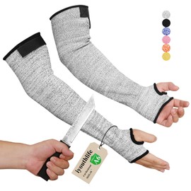 iyouthlife Cut Resistant Arm Sleeves for Men & Women, Arm Protectors for Thin Skin and Bruising, Protection Gardening Sleeves for Farming, Yard, Kitchen, Arm Guards for Biting, Pet Grooming, Grey