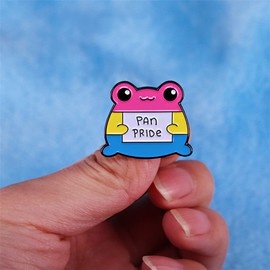 Pan Pride Brooch Cartoon Rainbow Enamel Lapel Pin Cute Animal Badge Pins Accessory for Hat Backpack Jacket Clothing, Metal, alloy