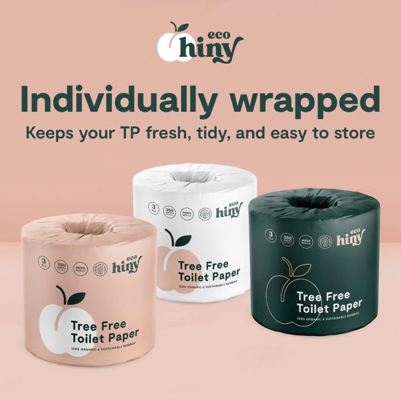 ECOHINY Bamboo Toilet Paper 6-Pack – 3-Ply, Eco, Septic Safe,