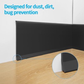 Art3d PVC Flexible Peel&Stick Skirting,Basebord,4inch x 20ft Black