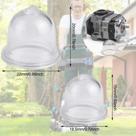 XAVSWRDE 16 PCS Primer Bulb 22mm and 18.5mm Universal Petrol Fuel Primer Bulb Mower Air Purge Primer Bulb Pump Carburetor Oil Cup Cover for Mower Blower Strimmer Cutter Hedge Trimmer Chainsaw 
