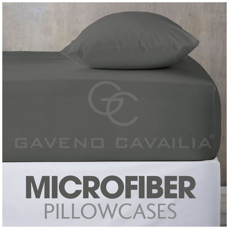 Microfiber Pillow Cases 2 Pack - Plain Dyed Housewife Pillowcases