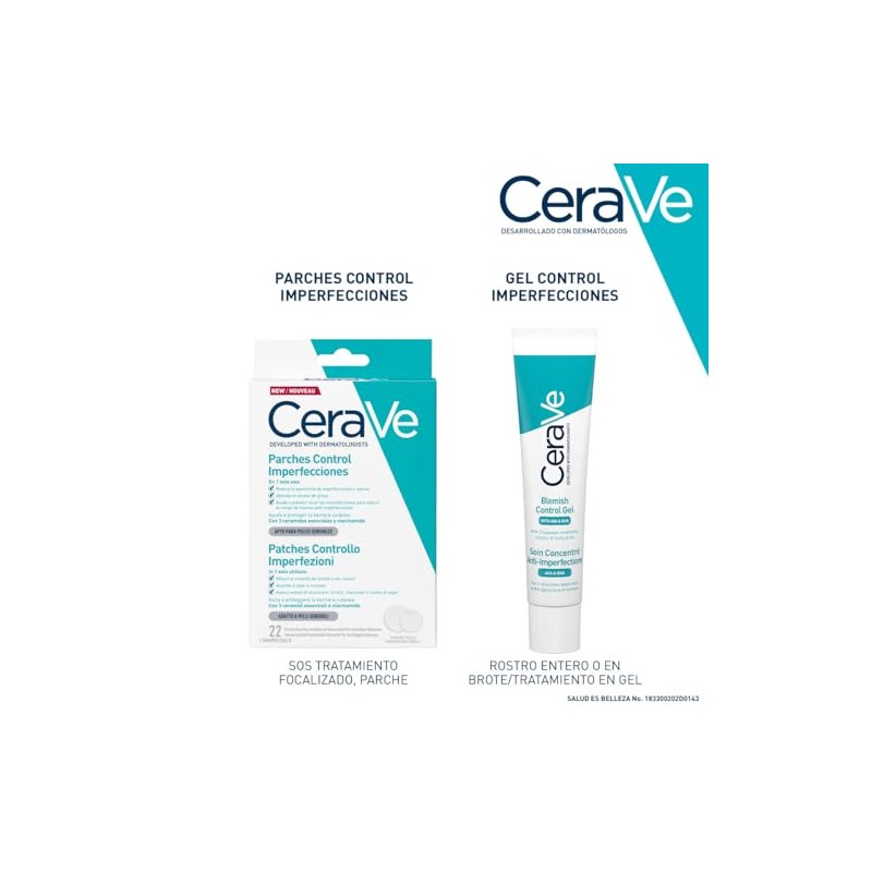 CeraVe Parches Anti Imperfecciones, Transparentes e Invisibles Sobre la Piel