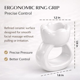 Ceramic Gua Sha Facial Tools, Ergonomic Grip Gua Sha Ring for Precise Massage, Smooth Octopus Gua Sha Face Massager Tool for Face Neck Jaw, Lymphatic Drainage Guasha Ring with Velvet Pouch Gift Box