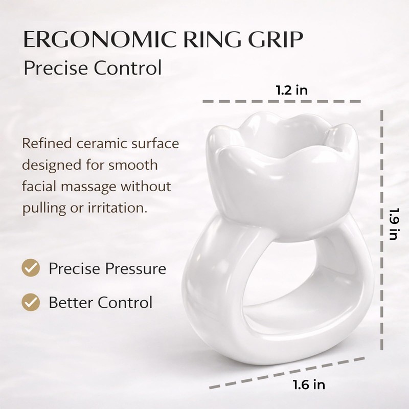 Ceramic Gua Sha Facial Tools, Ergonomic Grip Gua Sha Ring