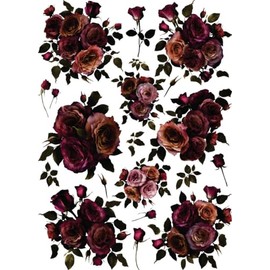 Moody Bouquet Rice Paper, 11.5 x 16 inch (1pc) - Mulberry Paper for Decoupage Furniture Print Crafts