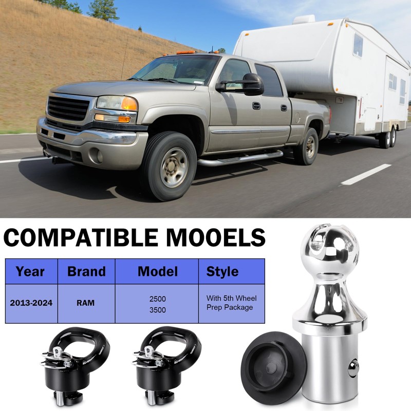 Gooseneck Hitch Ball Kit - 60618 Puck System with 2-5/16-Inch