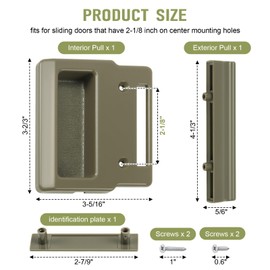 Sliding Screen Door Handle Replacement for Andersen Screen Door Hardware Kit Replacement Parts Screen Door Pull Handle Fit for Andersen Doors Form 1982 to Present（Stone Color）