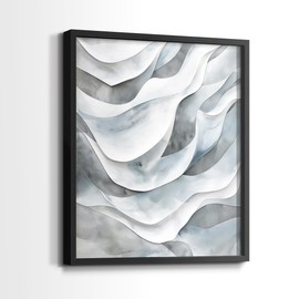 Renditions Gallery Set of 3 Peel & Stick Framed Prints, Textured Abstract Wall Art, Interlocked Fragmented Triptych Wall Decor, Re-Stickable - Ready to Hang - 11"x14" - Black Frame LT597