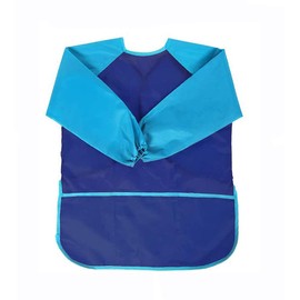 tooloflife Childrens Kids Toddler Waterproof Long Sleeve Play Apron Painting Smock for Painting, Baking, Cooking - L - Age 8-10 years - Blue