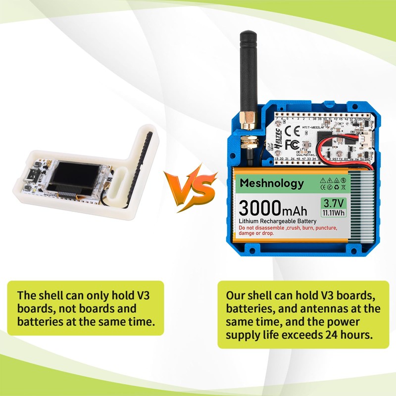 2Pack ESP32 LoRa V3 Development Board + 3.7V 3000mAh Battery