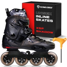 Flying Eagle Skates X5F Spectre - Freeskates Inline Skates for Women & Men, Professional Adult Rollerblades, Roller Blades for Male & Female - Black, 36