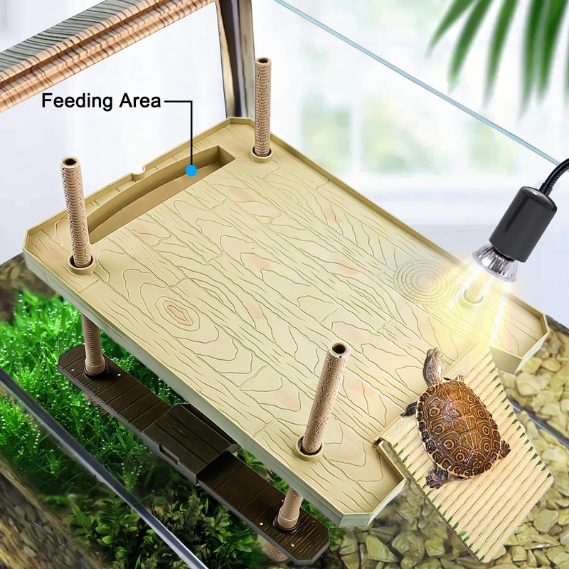 Large Turtle Floating Basking Platform with Feeding Area, Turtle Floating