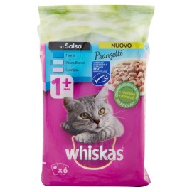 WET CAT FOOD WHISKAS FISH LUNCHES FOR ADULT CAT 6 BAGS 50g