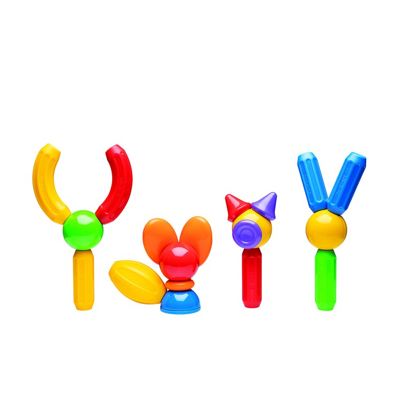Stick-O Basic 30-Piece Magnetic Building Blocks Toy, Funky, Chunky, Grippy