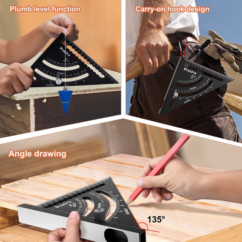 7 inch Set Square Hangable Type, Preciva Speed Square Metric,