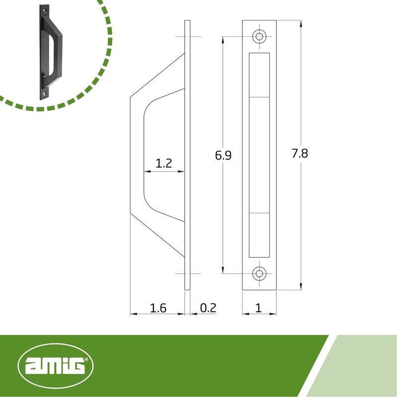 Amig - Black Alumnium Straight Line Door Handle for Sliding