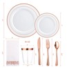 FOCUSLINE 175 Count Rose Gold Dinnerware Set for 25 Guests