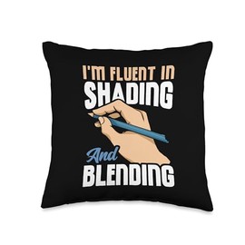 I'm Fluent In Shading And Blending Sketch Pencil Drawing Throw Pillow
