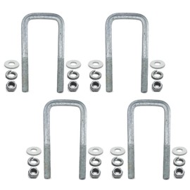 Sturdy Built Galvanized Trailer U-Bolt 1/2 inch x 2 inch x 5 5/16 inch with Hardware - Set of 4
