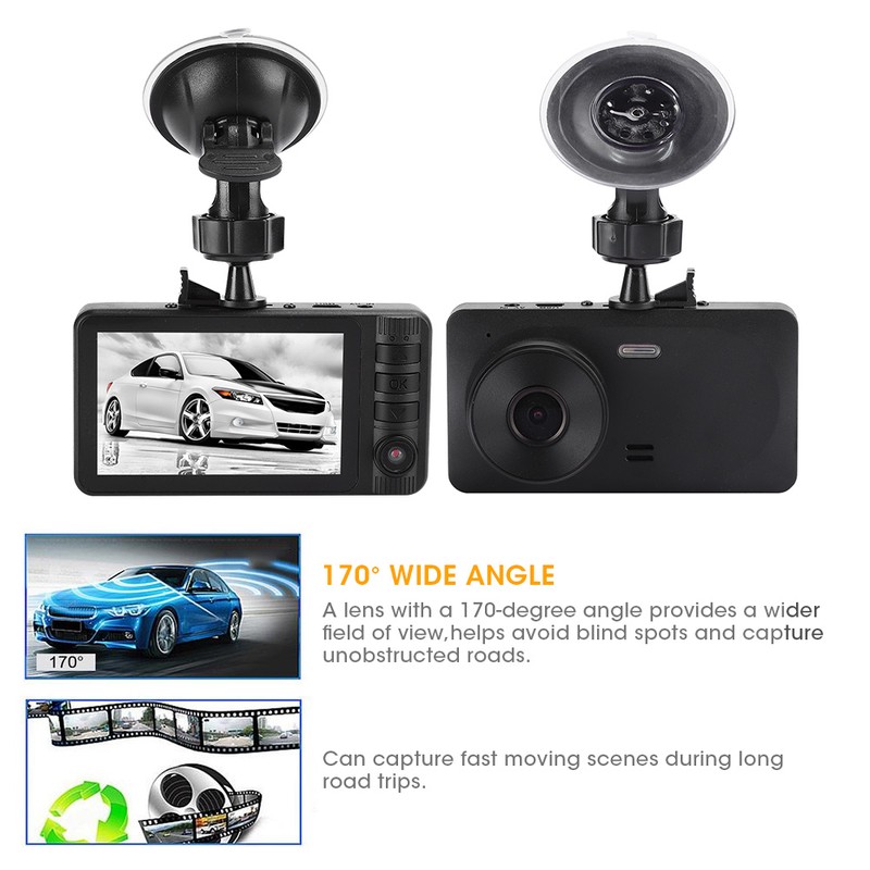 3.2in 1080P Car Video Recorder FHD 170 Degrees Dashboard DVR