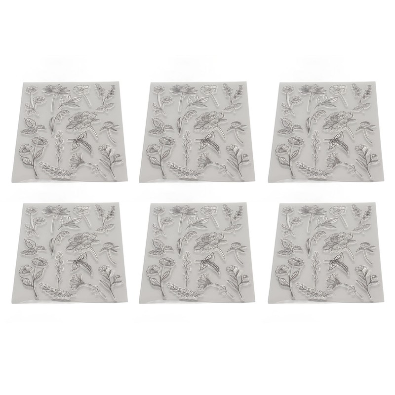 6pcs Clear Stamps Innovative Decorative Flower TPR Clear Stamps for