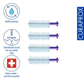 Curaprox CPS 408 Perio Replacement Pack of 4 Purple Swiss Design