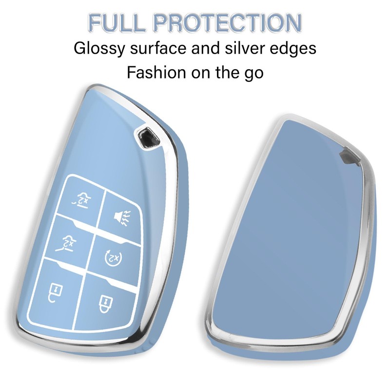 QBUC QBUC for Chevy Key Fob Cover with Keychain Soft