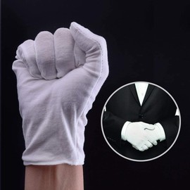 24 Pairs Premium Cotton Gloves White Cotton Gloves Cosmetic Gloves Moisturizing Gloves Moisturizing Eczema Cotton Gloves Natural Therapy Gloves Nylon Cotton Gloves for Dry Hands Healing and Beauty (#)