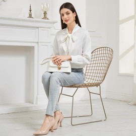 MOTIMODEN Women's Kitten Heels Closed Toe Pumps Pointed Stiletto Work Shoes for Women Work Office Bride Trendy Dressy for Wide Feet Nude XYY-M1002ND