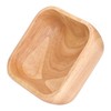Rubber Wood Salad Bowl Handcrafted Simple Stylish Square Bowl Tableware