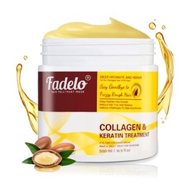 Tratamiento capilar de queratina, mascarilla capilar acondicionador profundo para cabello dañado con colágeno y queratina, solución profesional para el cuidado del cabello, 16.9 onzas líquidas