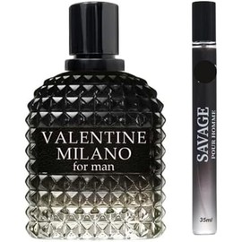 Valentine Milano (Inspired by Valentino Milano) for Men + Savage Travel Spray 35ml Eau De, Parfum 3.4oz Fl Oz/100ml each, Wonderful Gift, Masculine Scent for All Skin Types (Pack of 2)