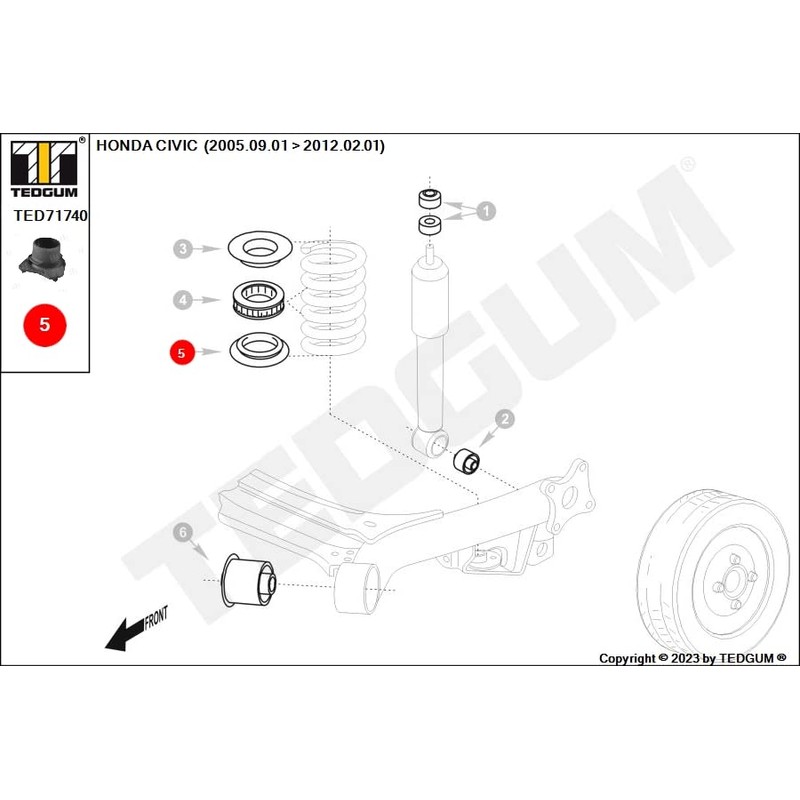 TEDGUM TED71740 REAR SPRING PLATE (LOWER)