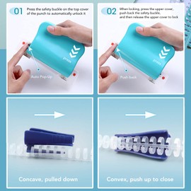 Handheld Paper Binding Machine A4 A5 A6 A7 Spiral Book Round Hole Punch, Adjustable Spiral Binder for Individual Punching