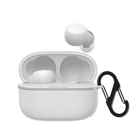 VAEKNVG Silicone Case Compatible with Sony LinkBuds S Shockproof Protective Earbuds Cover with Carabiner Accessories(Clear)