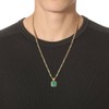COAI Unisex Surfer Necklace with Square Gemstone Pendant, Stone, Malachite