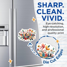 (2 Pack) Behavioral Therapist Magnets - Floral Decorative Magnets - Motivational Therapy Magnets - 5" On Longest Side - for Cars, Refrigerators, Toolboxes, Lockers - Made in USA BMCS3171