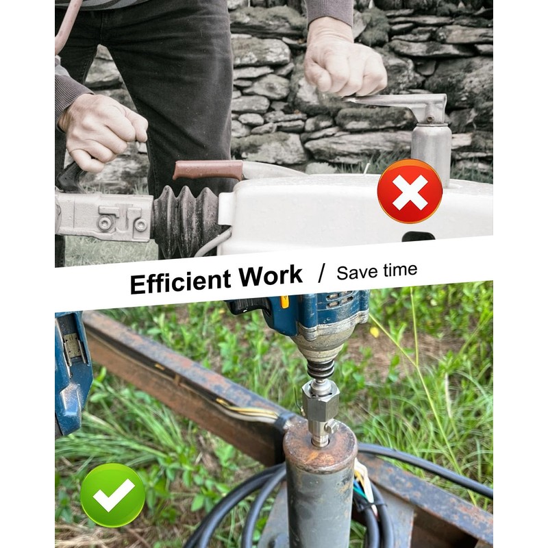 Top Wind Trailer Jack Crank Cordless Drill Adapter with 1/2