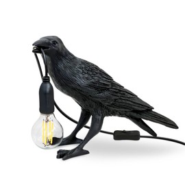 YESINTO Crow Lamp - Raven Table Lamp, Gothic Light, Resin Crow Decorative Lamp, Living Room, BedHead, Dining Room Decoration