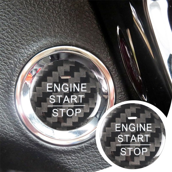 VKGUG Carbon Fiber Push Start Button Cover Compatible with Honda